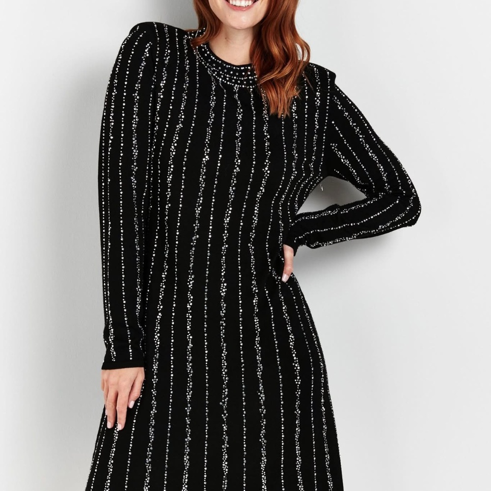 $180 Nanette Lepore L-XXL Sequins Sweater Dress Sparkling Women’s